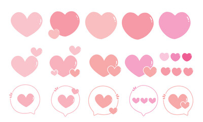 hearts pink many icon