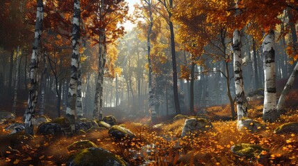 autumn in the woods generated ai hyper realistic 