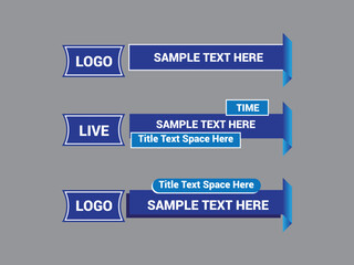 Vector Lower Third for Television News Bar Design Template, Lower Third News and Video Bars Set
