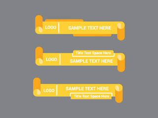 Vector Lower Third for Television News Bar Design Template, Lower Third News and Video Bars Set