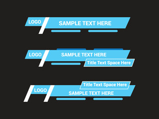 Vector Lower Third for Television News Bar Design Template, Lower Third News and Video Bars Set