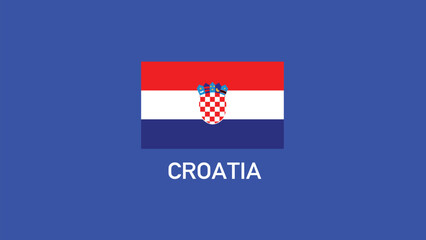 Croatia Flag Teams European Nations 2024 Abstract Countries European Germany Football Symbol Logo Design Vector Illustration