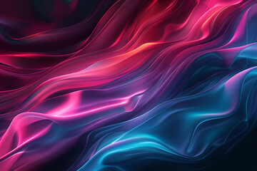 Fototapeta premium Vibrant Neon Waves on a Dark Background