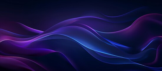 Abstract background with blue and purple wavy shapes vector presentation, dark blue and violet colors