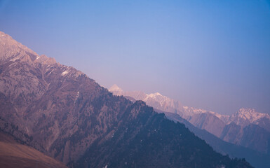 Mountain range view from Kashmir, India nature landscape scenery