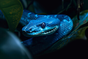 Fototapeta premium dangerous snake with blue skin