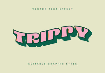 Green and Pink Wavy Text Effect Mockup