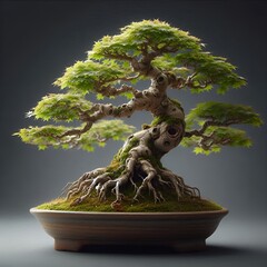 bonsai illustration potted plant