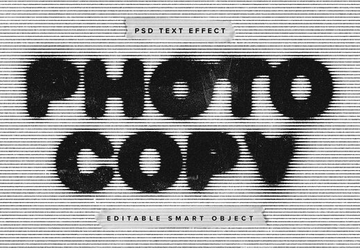 Warped Photocopy Text Effect Mockup