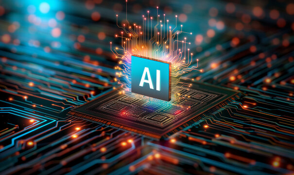 Artificial intelligence micro chip background