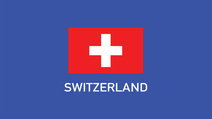 Switzerland Flag Teams European Nations 2024 Abstract Countries European Germany Football Symbol Logo Design Vector Illustration
