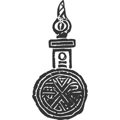 Lotus of Enlightenment Vintage Illustration Vector