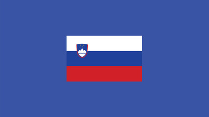 Slovenia Flag European Nations 2024 Teams Countries European Germany Football Symbol Logo Design Vector Illustration