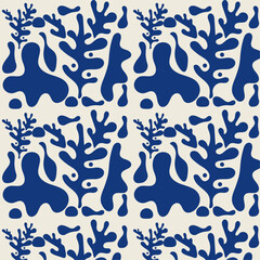 Seamless pattern of Matisse style