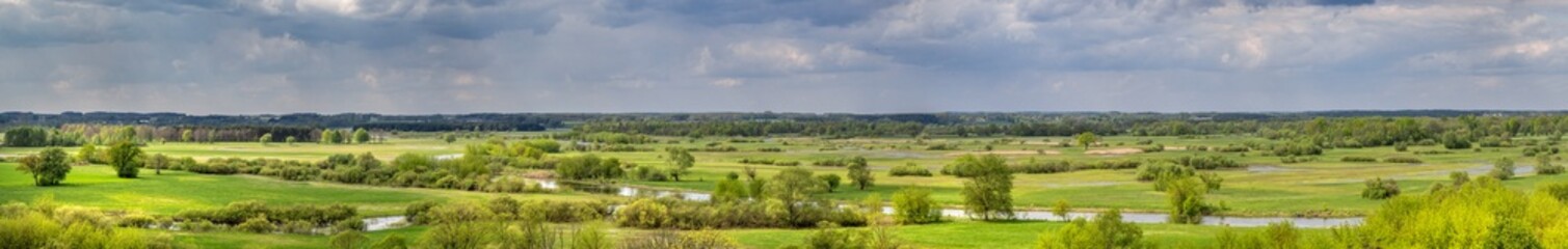 Beautiful landscape with a river, panorama, Poland