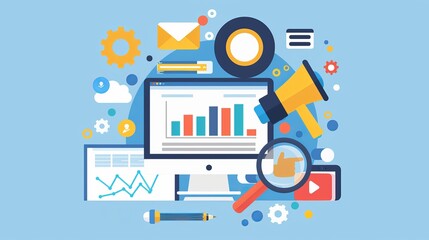 Detailed image of an SEO strategy session in progress, highlighting tools and techniques used to increase a website's online presence