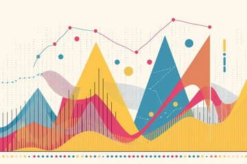 A dynamic line graph showcasing the trend of revenue and expenses in vibrant colors, A graph showing the trend of revenue and expenses over time