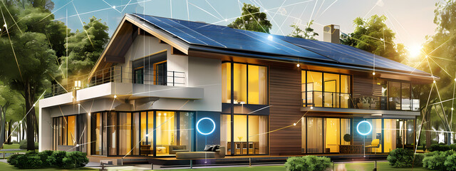 Next-Gen Housing: Solar Panels and Smart Interfaces