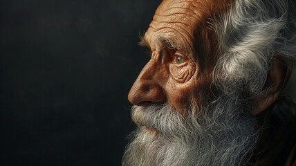 A photograph highlighting the timeless character of a close-up portrait of a biblical old man - Powered by Adobe