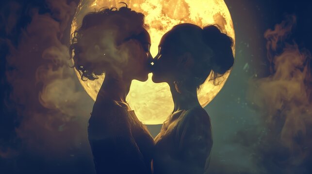 silhouette of couple