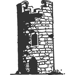 Lonely Route Vintage Illustration Vector