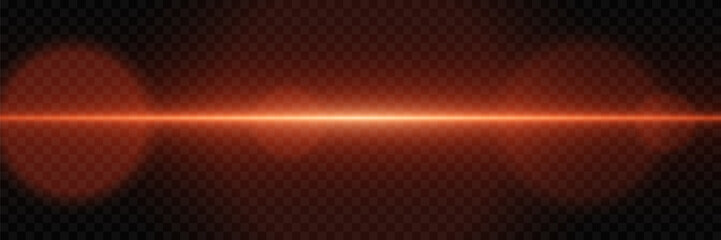 The effect of glare and red lines. Bokeh glows and sparkles. On a transparent background.