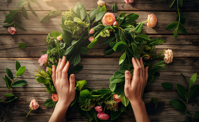 Crafting a Floral Wreath