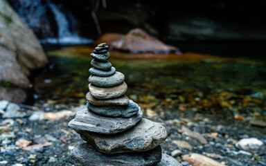 stack of stones on beach