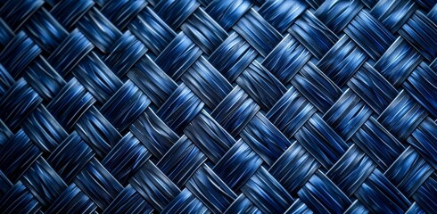 Blue carbon fiber background texture with carbon pattern, close up view Generative AI