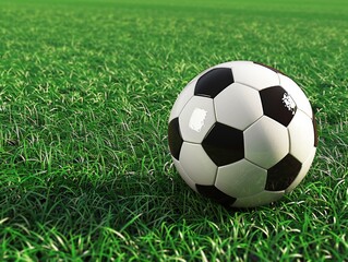 Fototapeta premium soccer ball on green grass
