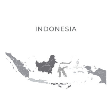 National Country Map with Regions, States and Flag in Body
