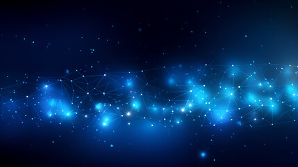 Fototapeta premium dynamic digital network waves, deep blue background, futuristic design