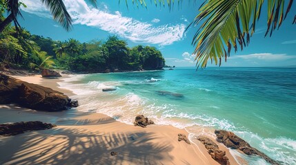 paradise with this enchanting beach vacation holidays background