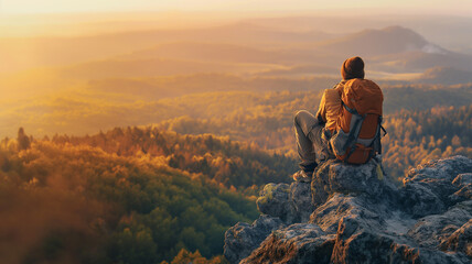 Fototapeta premium sports person in the mountains