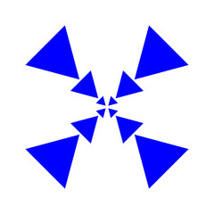 Blue Triangles mandala icon. Blue Triangles vectors icon.