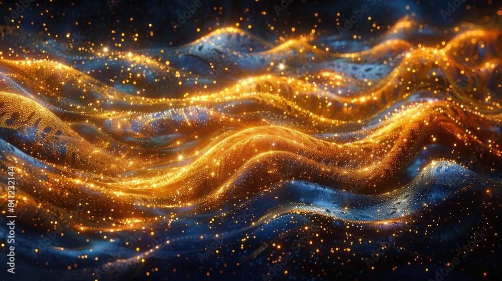 Aufkleber a computer generated image showcasing a dynamic wave of light moving through space.