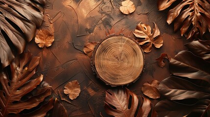 Wooden Ring Texture: Cut tree trunk and stump create a natural pattern of rings, showcasing the textured beauty of timber