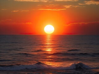 sun setting over the ocean
