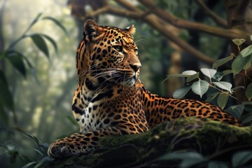 The Persian Leopard: A Majestic Wild Cat Roaming in the Forest