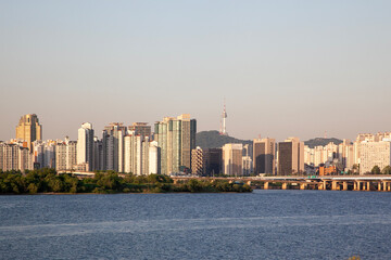 Fototapeta premium View of the riverside in the city