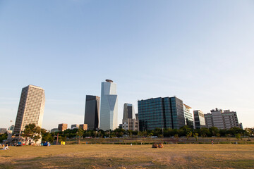 Fototapeta premium View of the skyscrapers in city