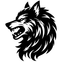 Angry wolf illustration