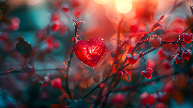 A heart shaped leaf is hanging from a branch.