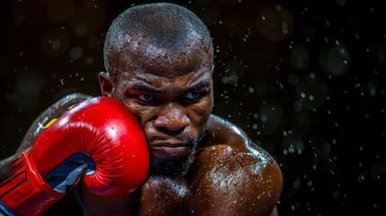 Produce a scene depicting the dramatic final round of the mens boxing welterweight final.
