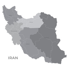 National Country Map with Regions, States and Flag in Body