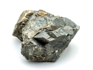 Kimberlite Mineral: Isolated White Rock Ore with Natural Pebble Pieces on White Background