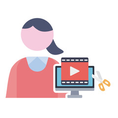 動画編集者の女性