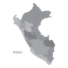 Fototapeta premium National Country Map with Regions, States and Flag in Body