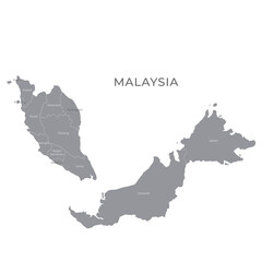 Fototapeta premium National Country Map with Regions, States and Flag in Body