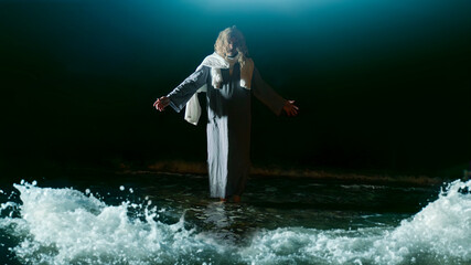 Jesus Christ walks on water 